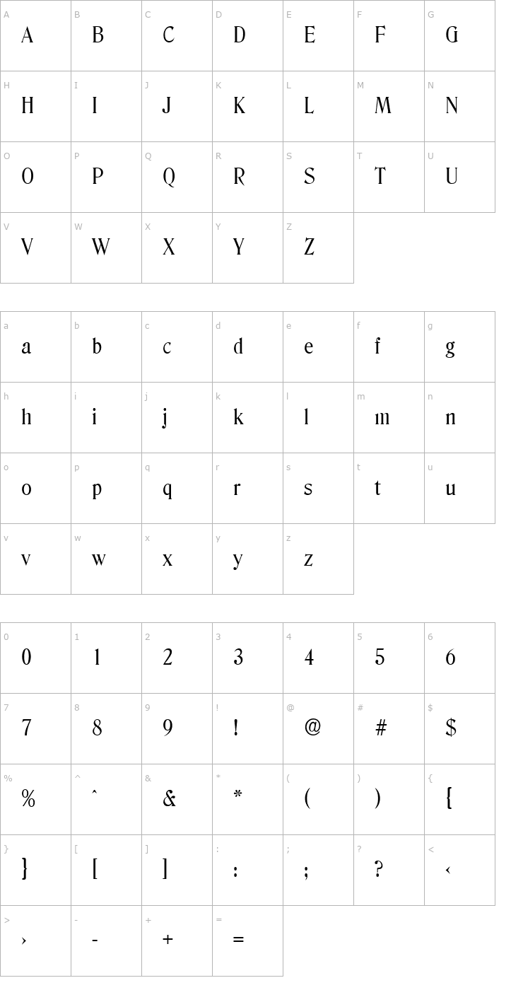 Character Map ThomasBecker Font