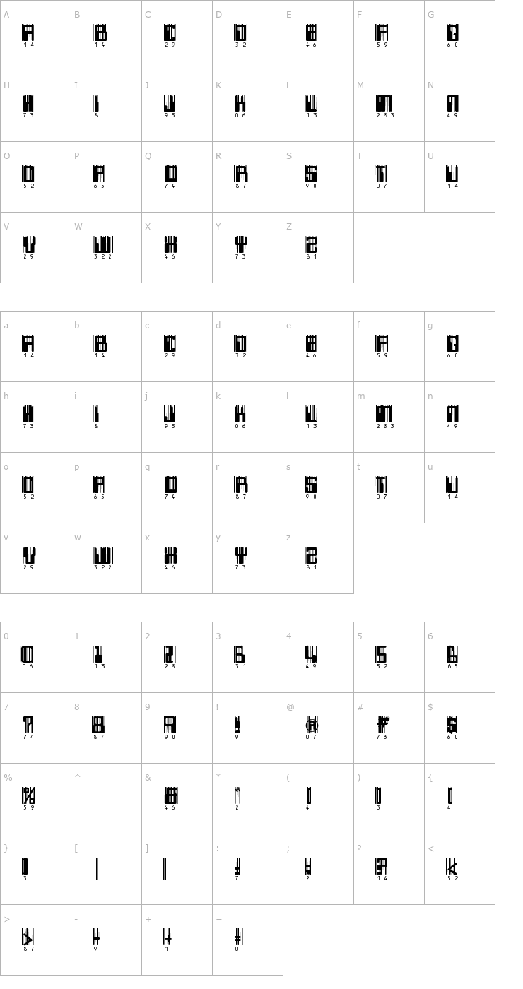 Character Map Thought Police Font