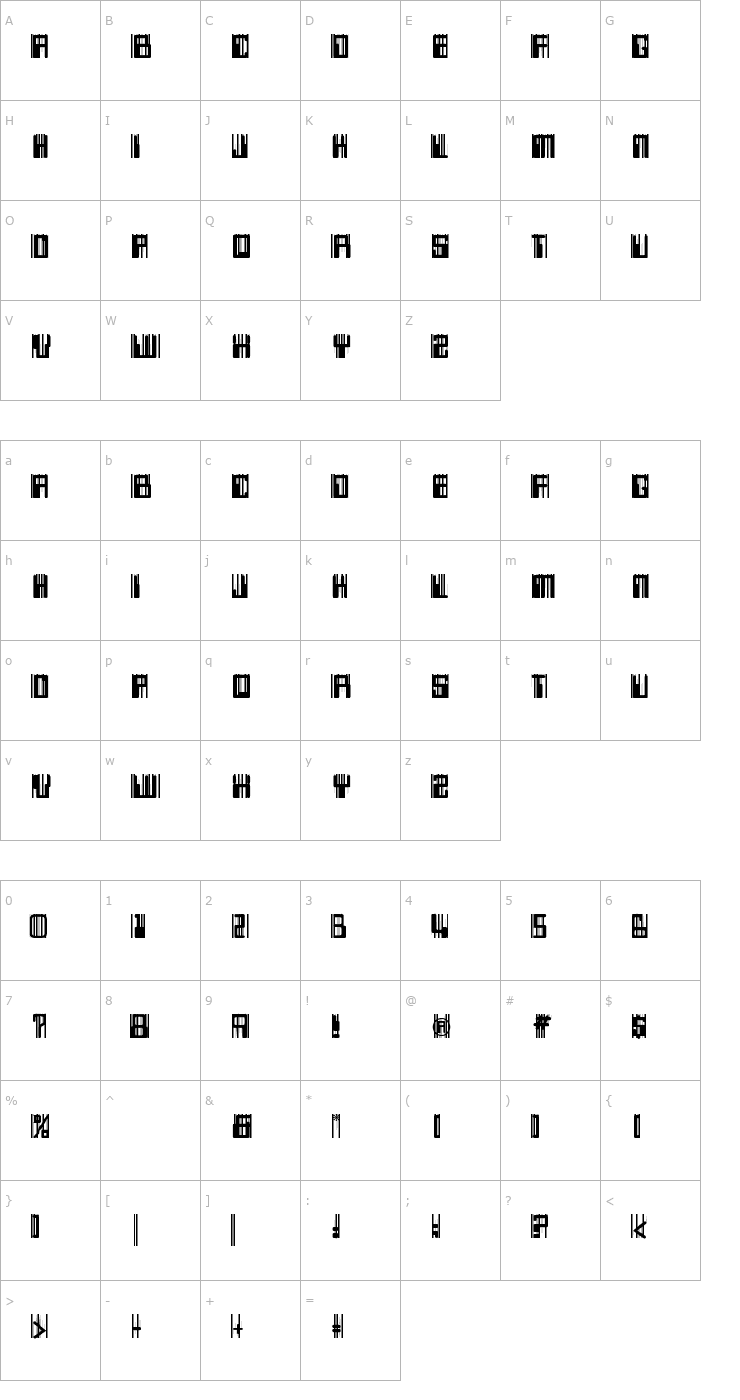 Character Map Thought Police [unarmed] Font
