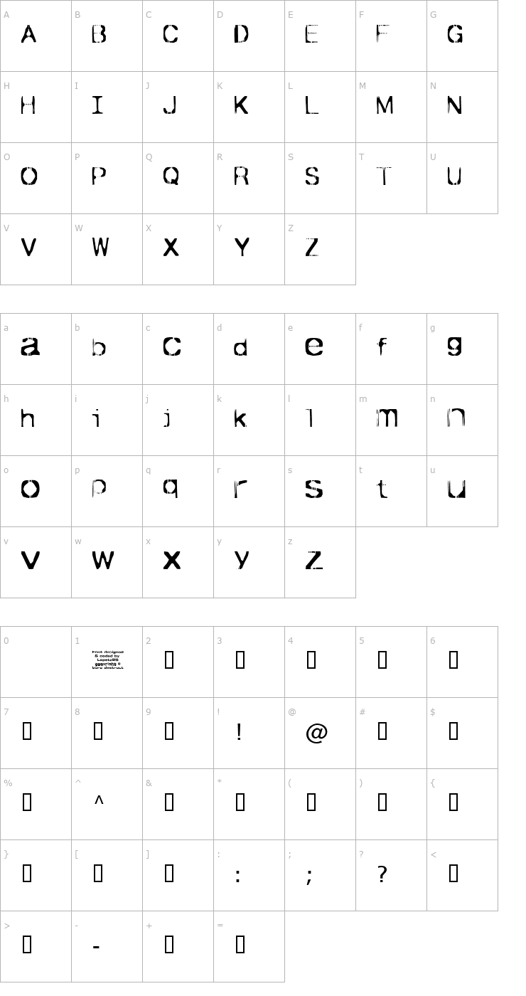 Character Map Ticket Bold Font