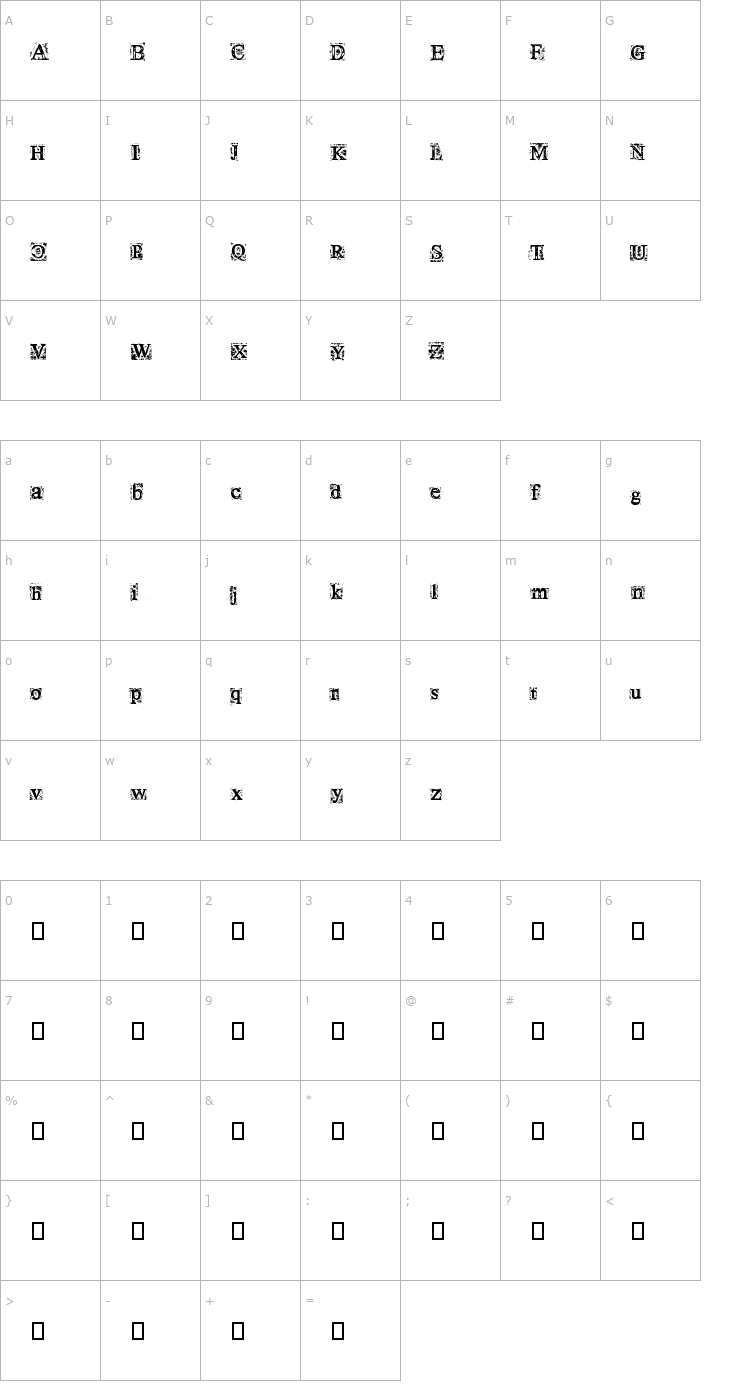 Character Map Times New Omen Font