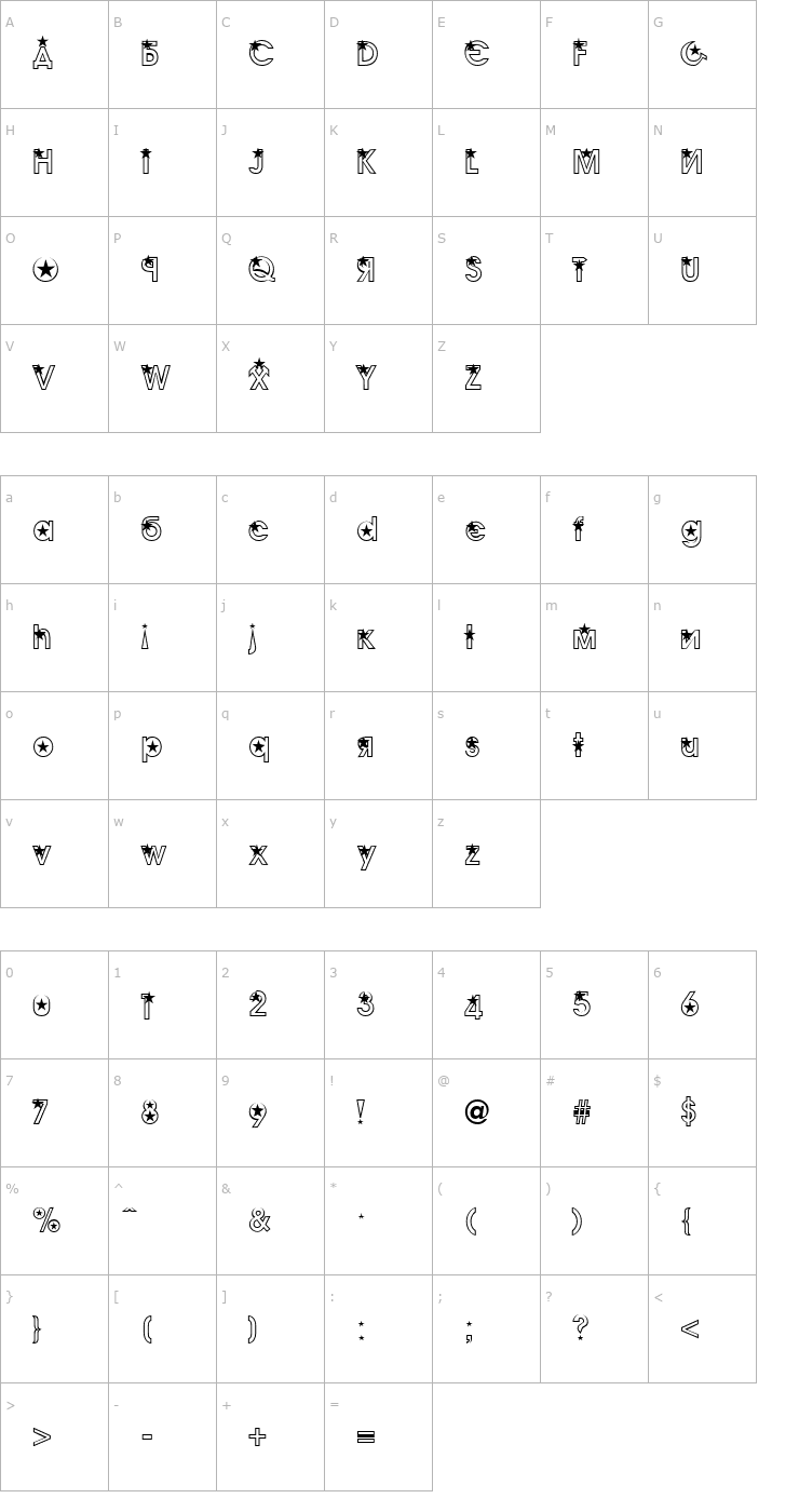 Character Map Timur Becker Font