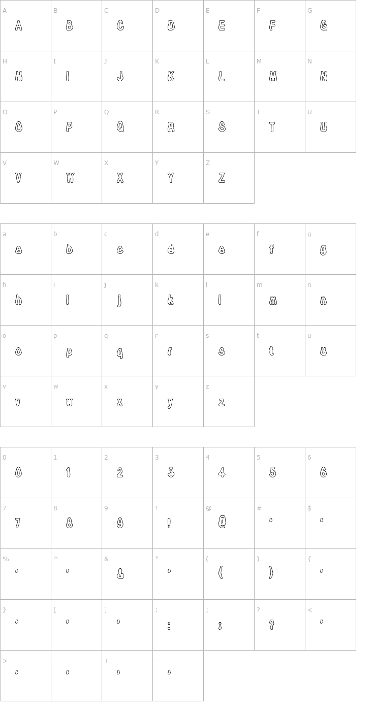 Character Map Tioem Open Font