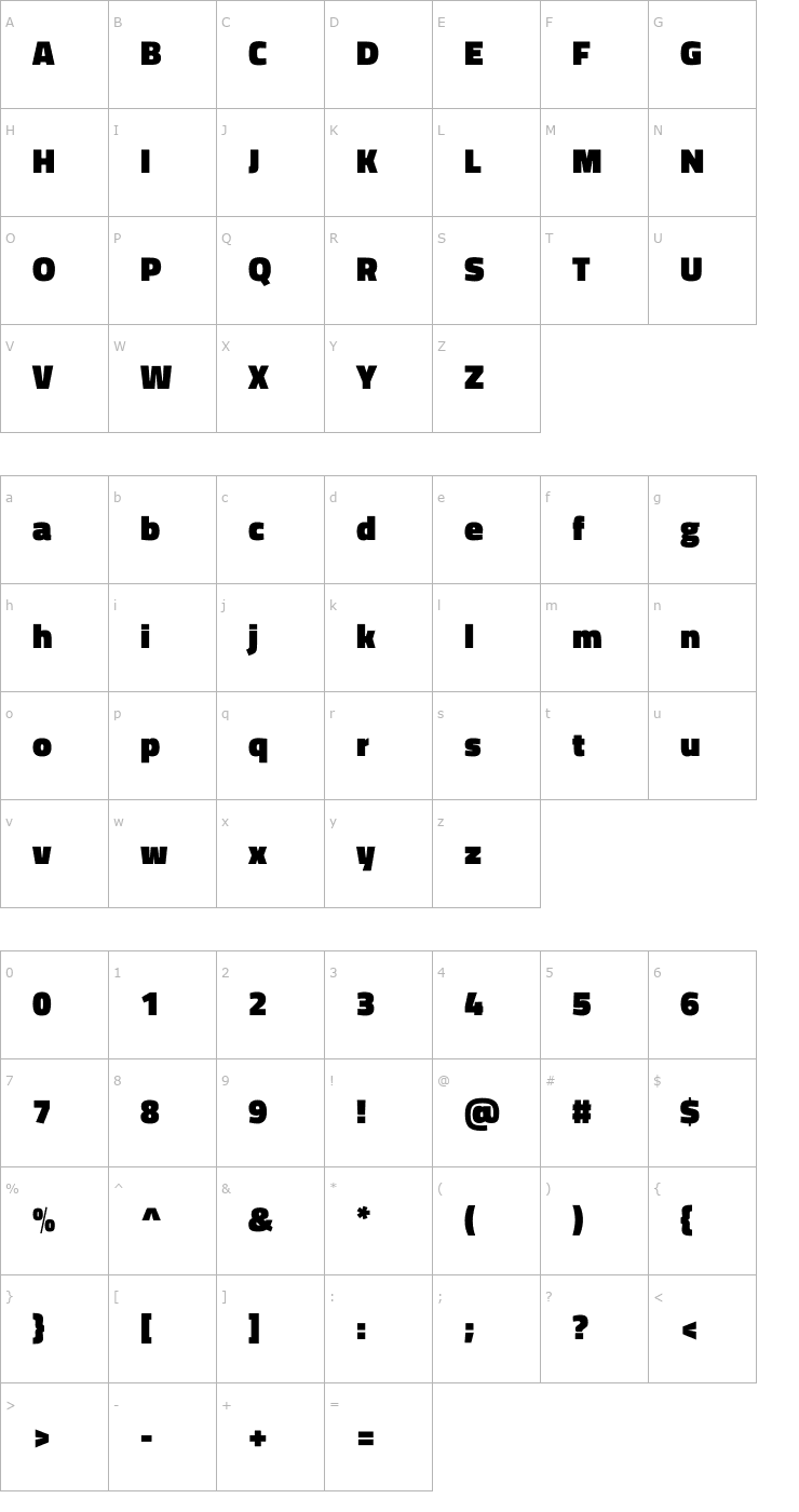 Character Map Titillium Web Black Font