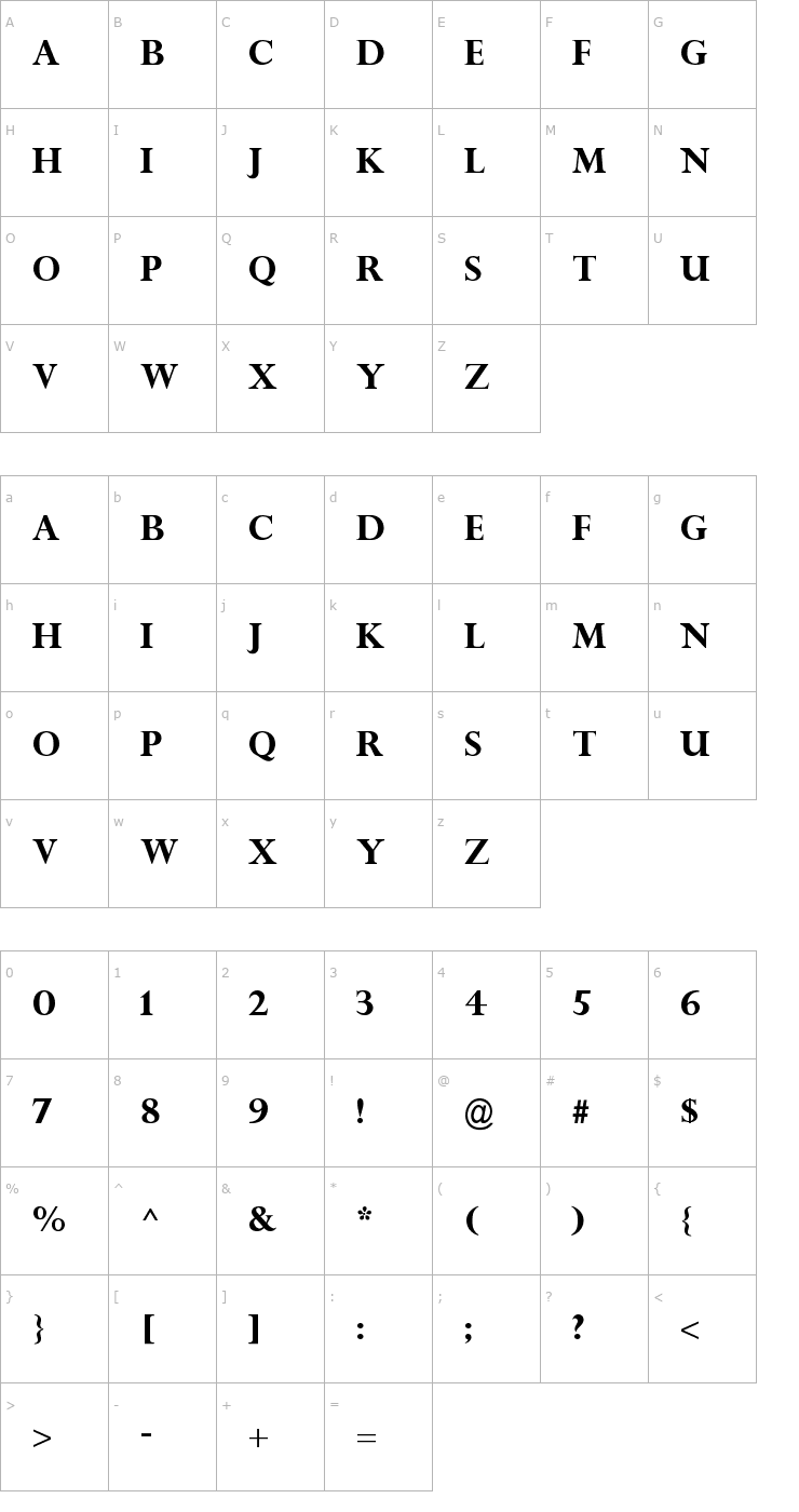 Character Map Title Wave Regular Font
