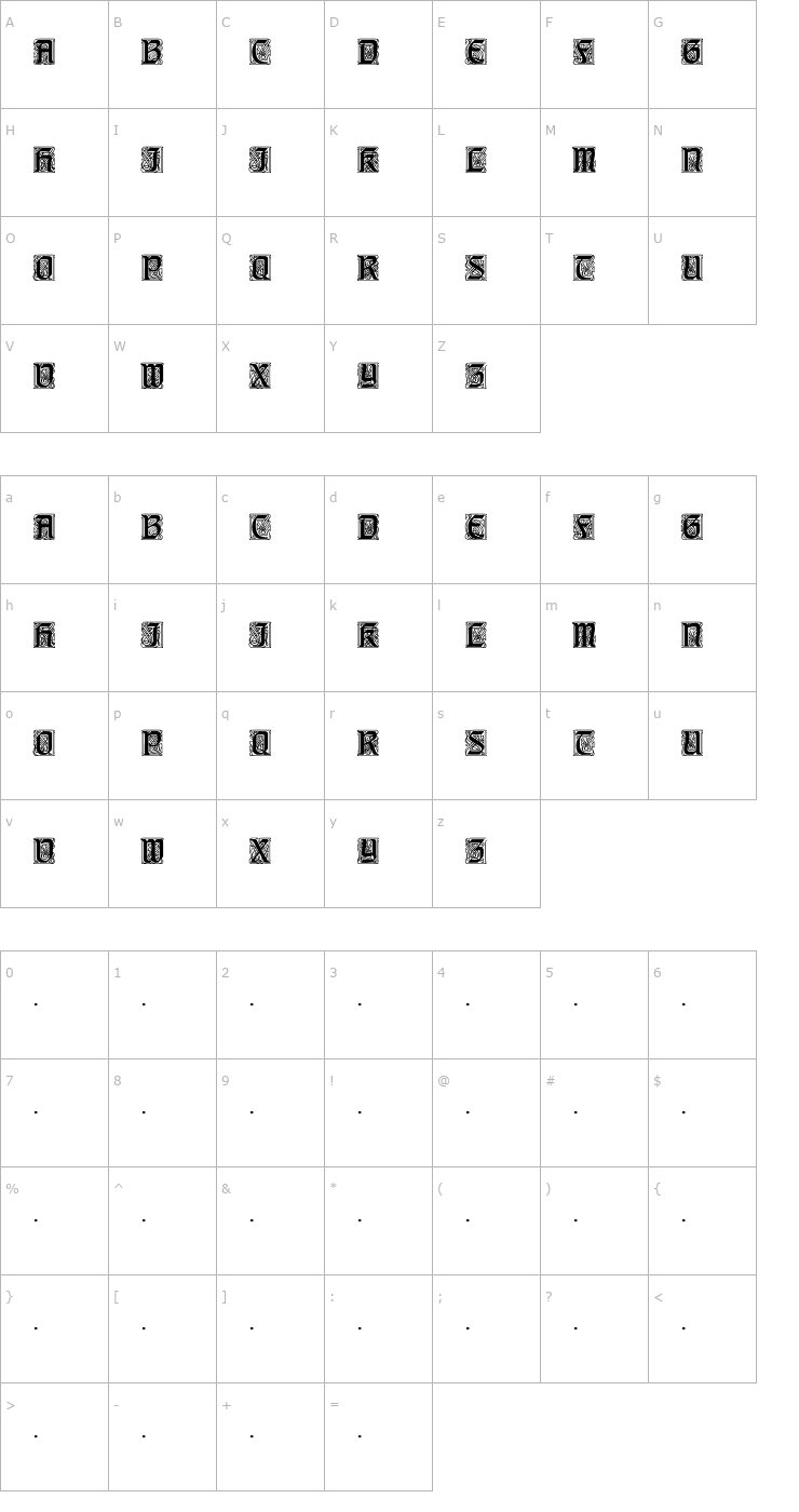 Character Map TitlingCaps Font