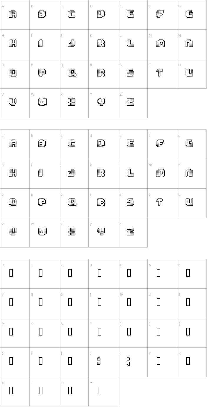 Character Map Tivoli Font