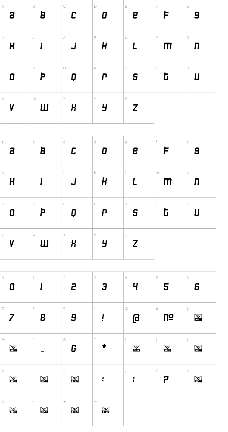 Character Map Tjinder Font