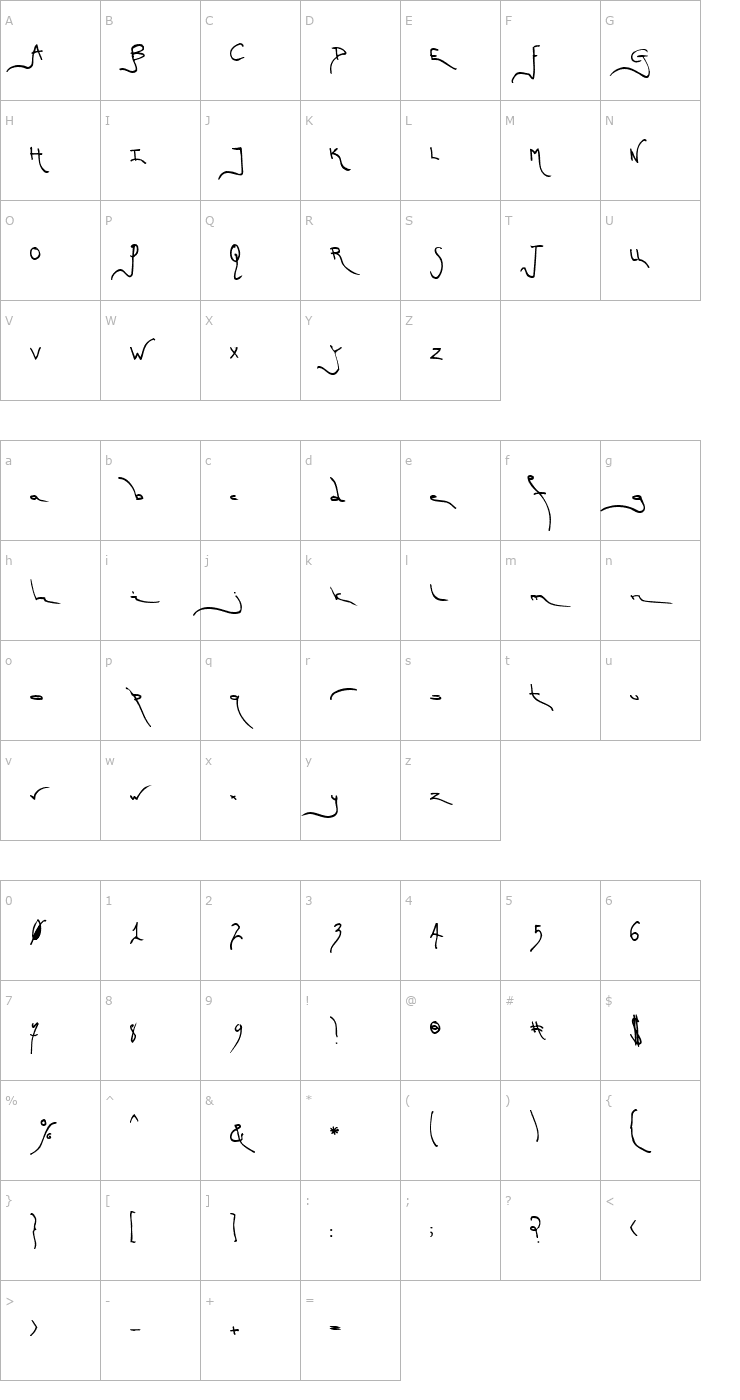 Character Map TM First Fleet Bold Font