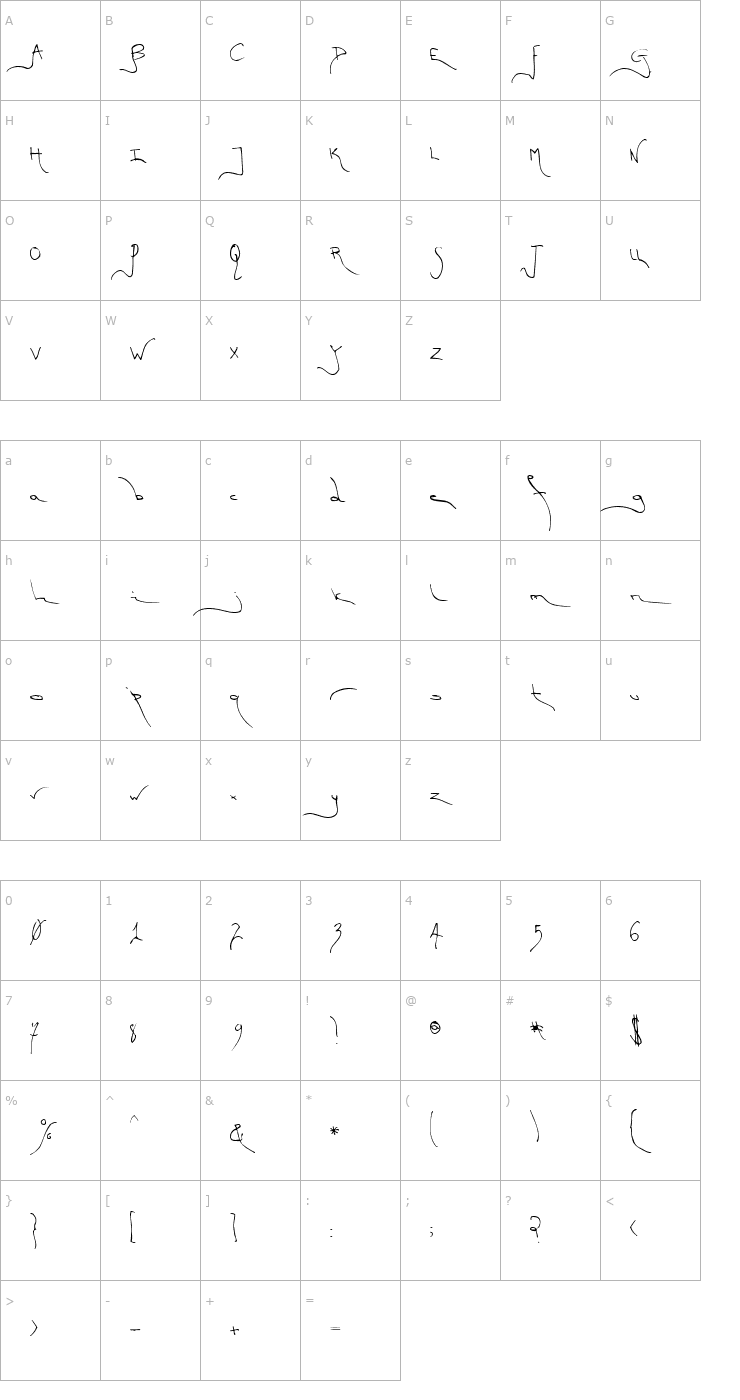 Character Map TM First Fleet Normal Font