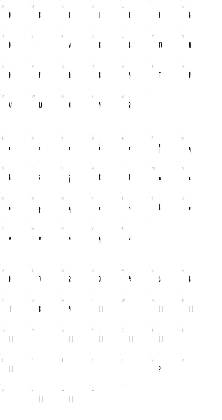 Character Map TM Paramount Normal Font
