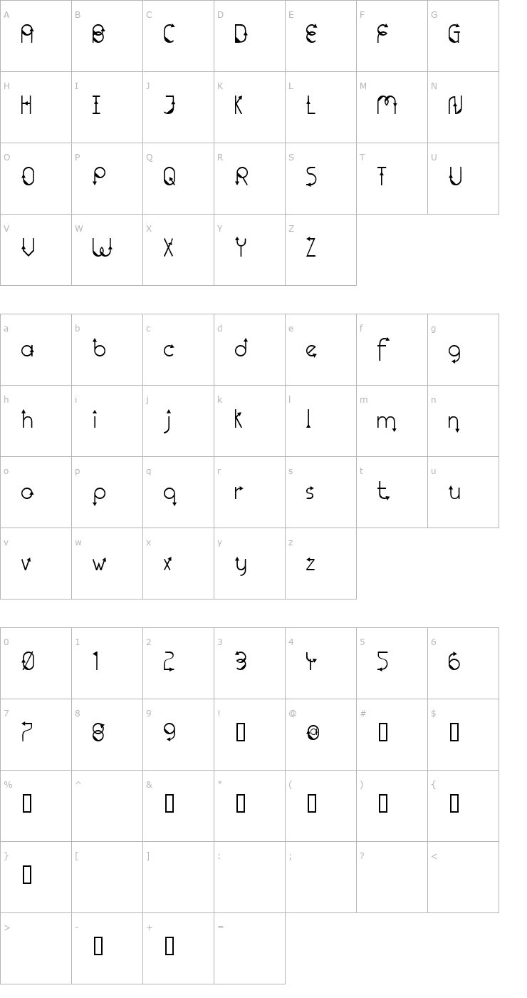 Character Map TM That Way Normal Font