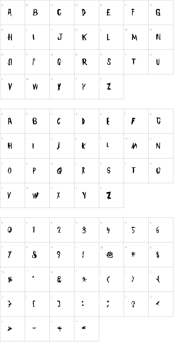 Character Map TMBG John Henry Font