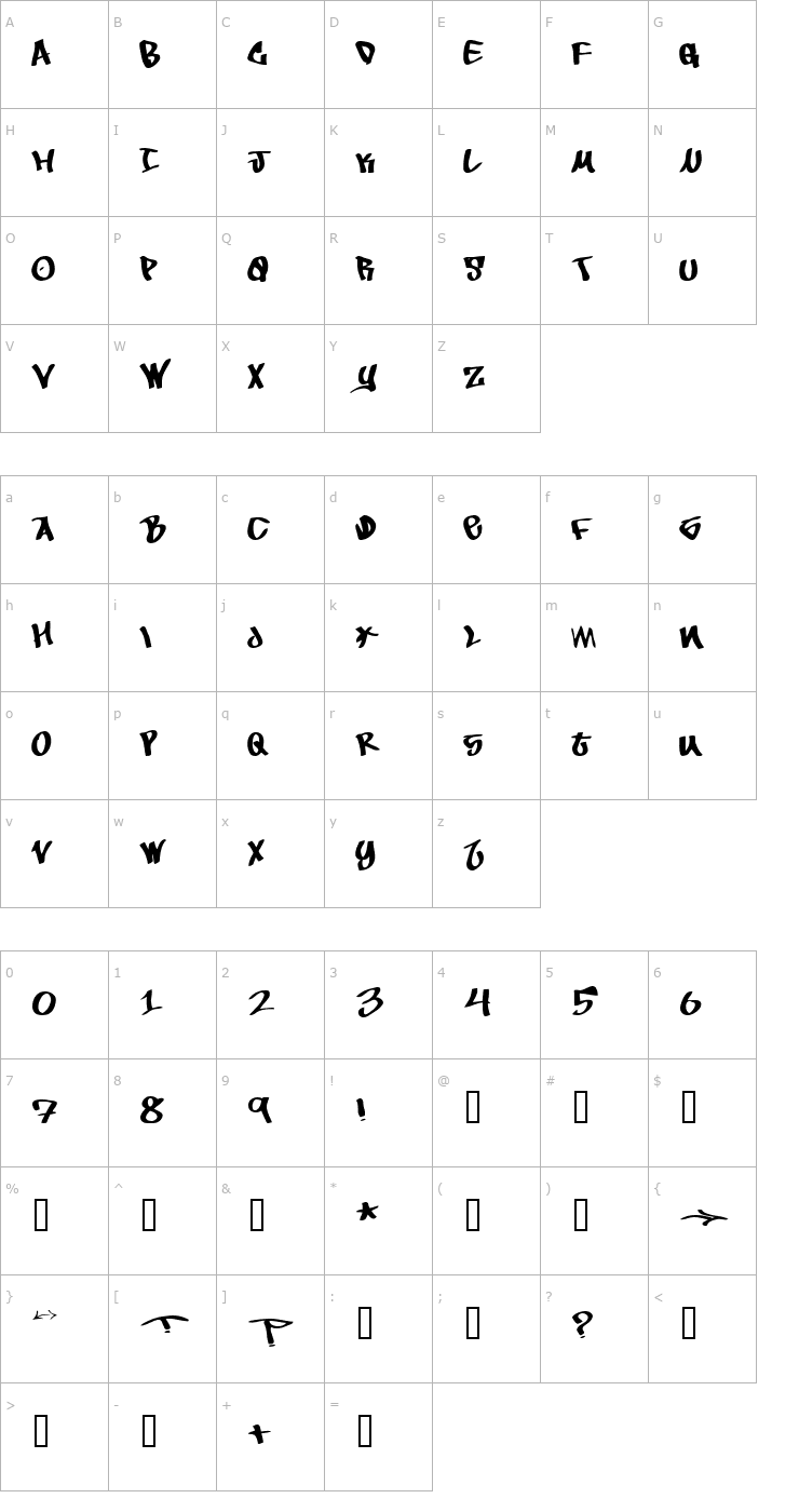 Character Map To Be Continued Font