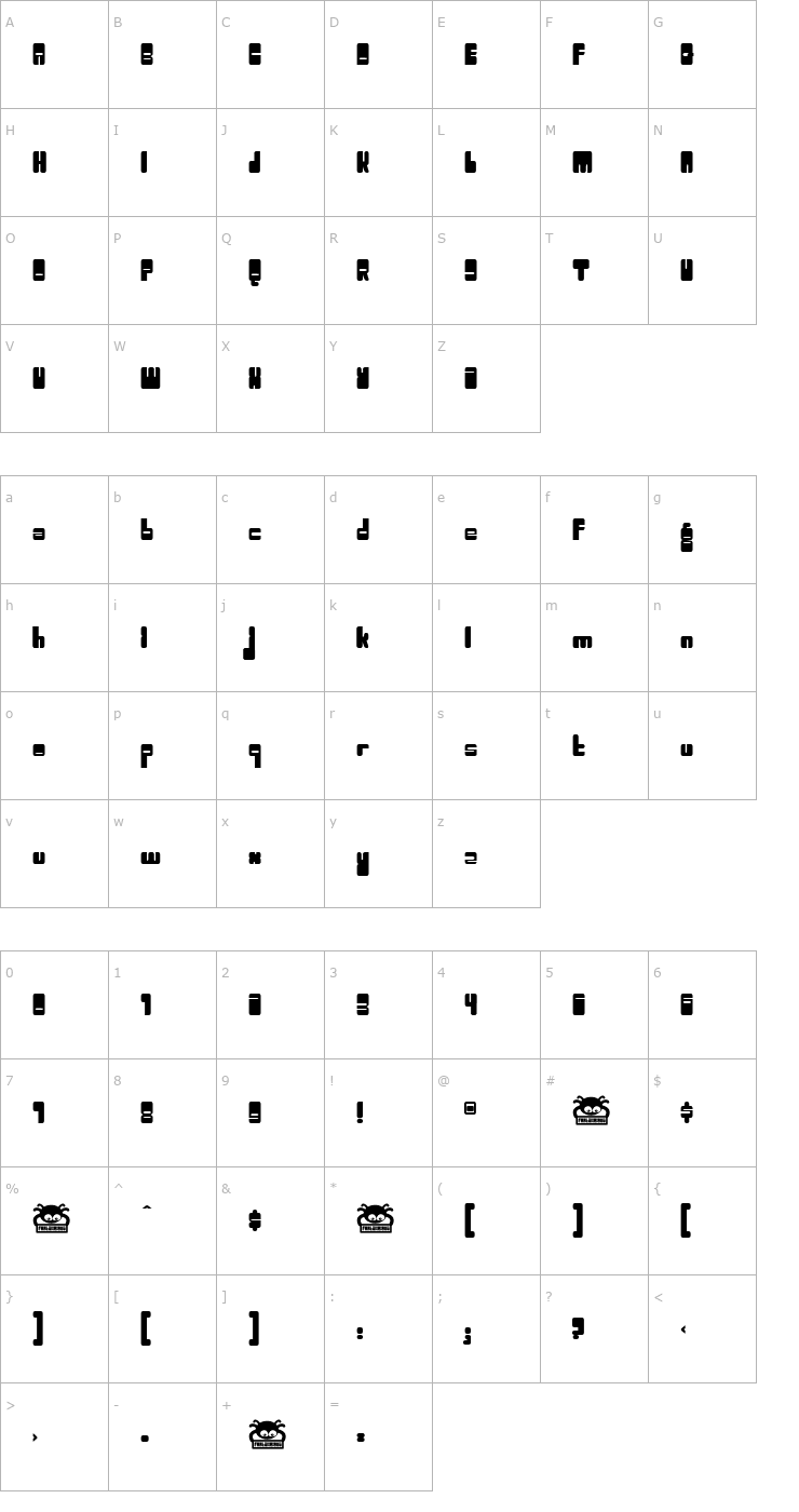 Character Map Toggle Font