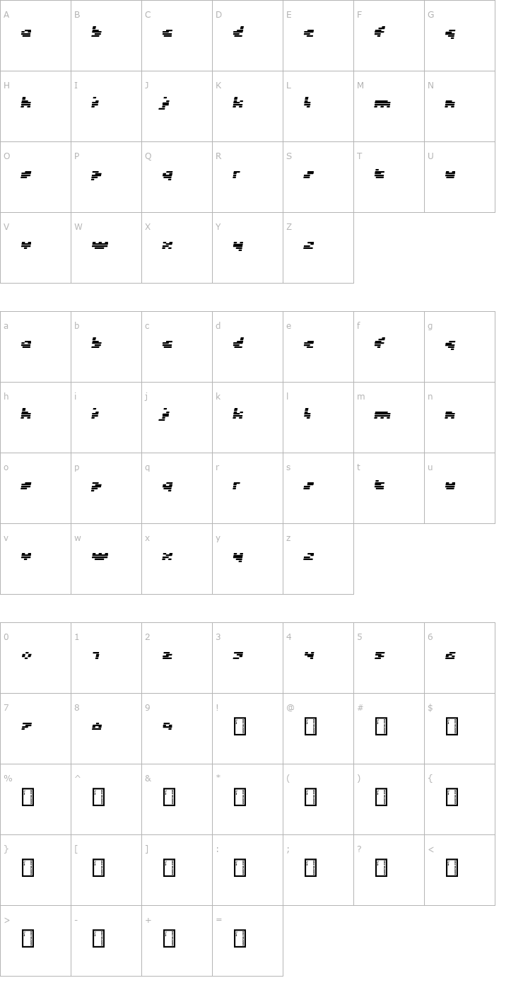 Character Map Token Font