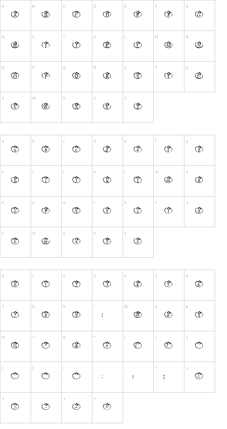 Character Map Tomate Font