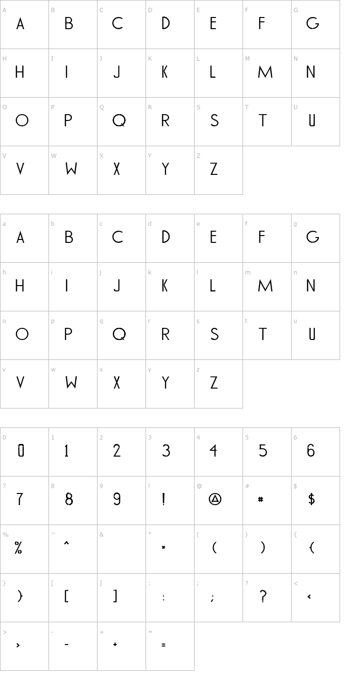 Character Map TOMMY HILFIGER AF Font