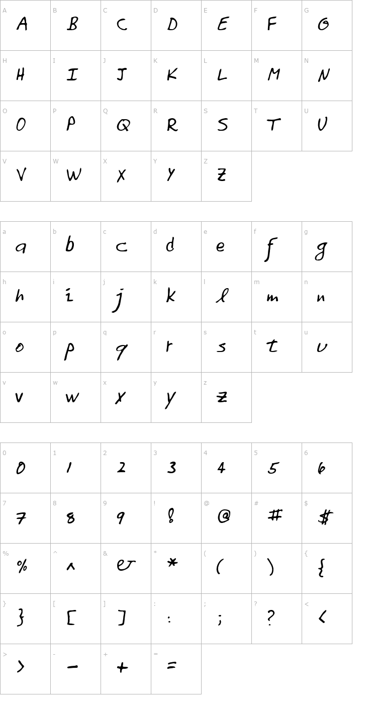Character Map Tomo Regular Font
