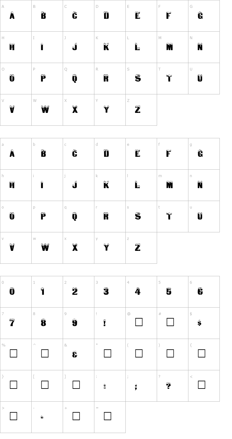 Character Map ToneAndDebs Font