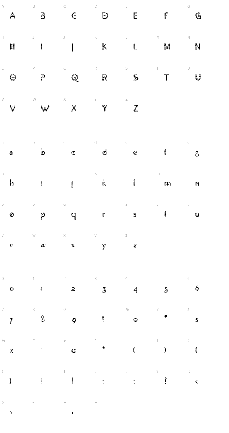 Character Map Tonic InGear Font