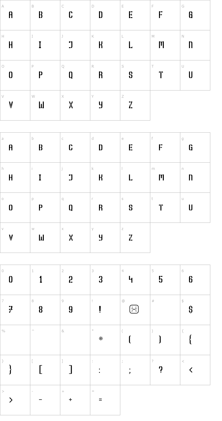 Character Map Top Secret OTF Font
