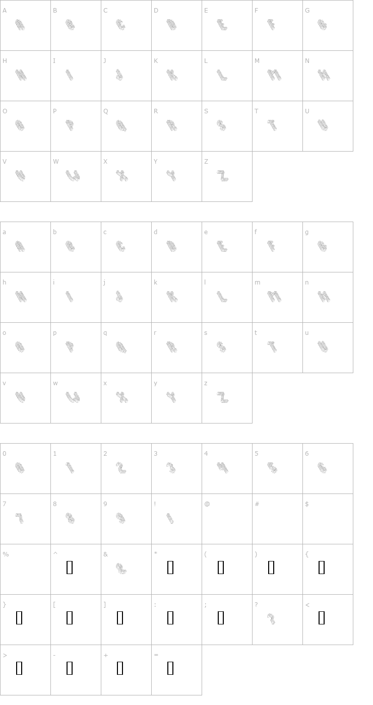 Character Map Topple1 Font