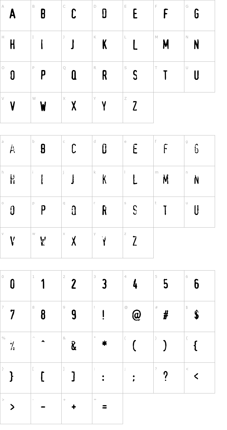 Character Map TopSecret Font
