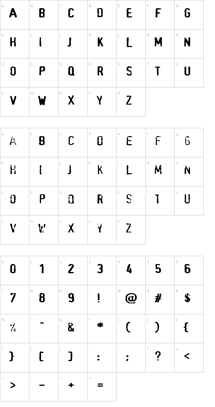 Character Map TopSecretExtended Font