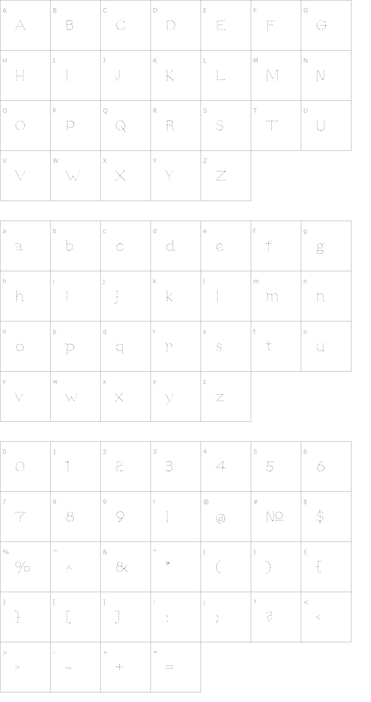 Character Map TortureFlesh Font