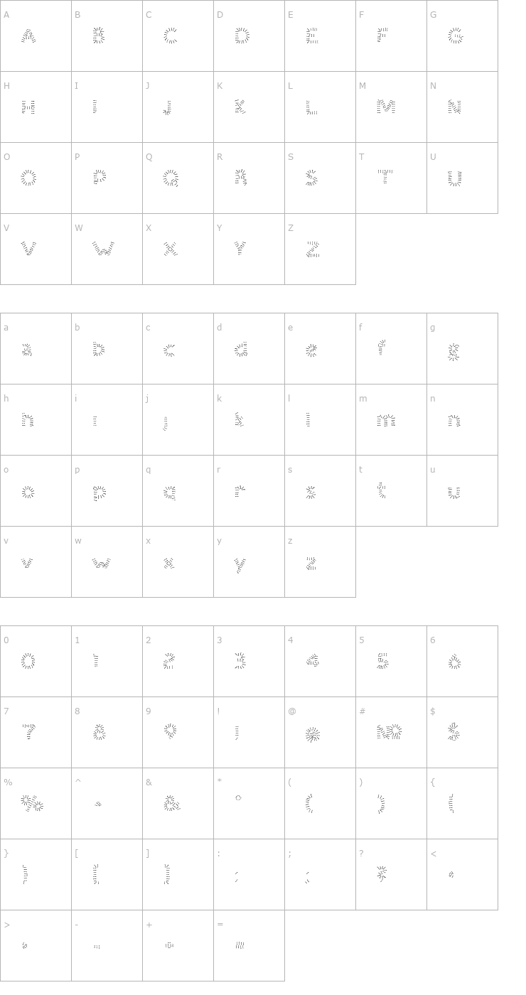 Character Map TortureStitches Font