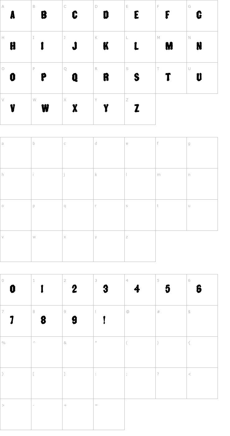 Character Map Toscanienne Font