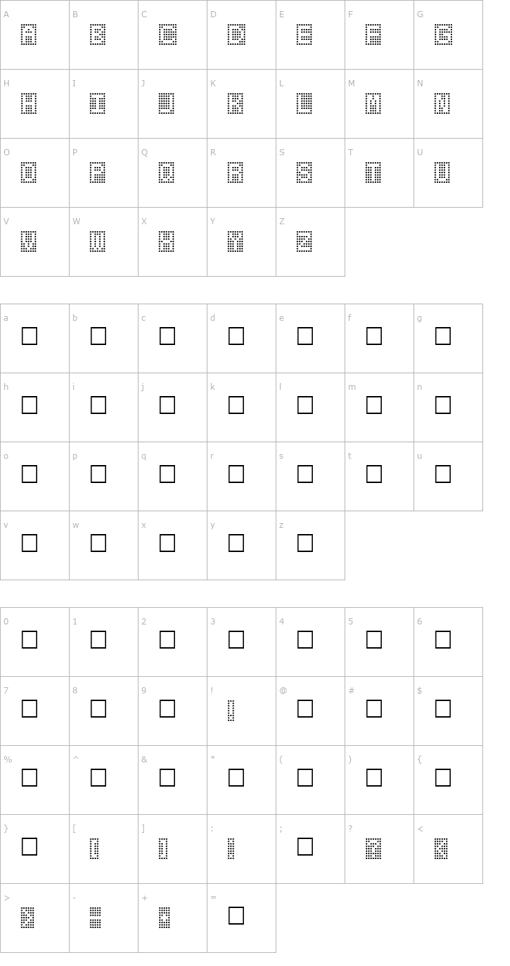 Character Map Toteboard Font