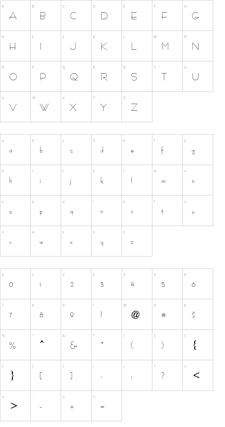 Character Map Tourina SSi Font
