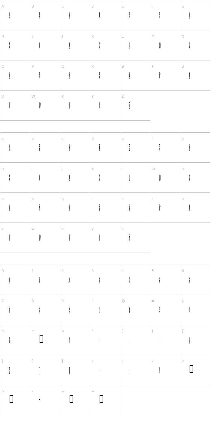 Character Map Toy Font