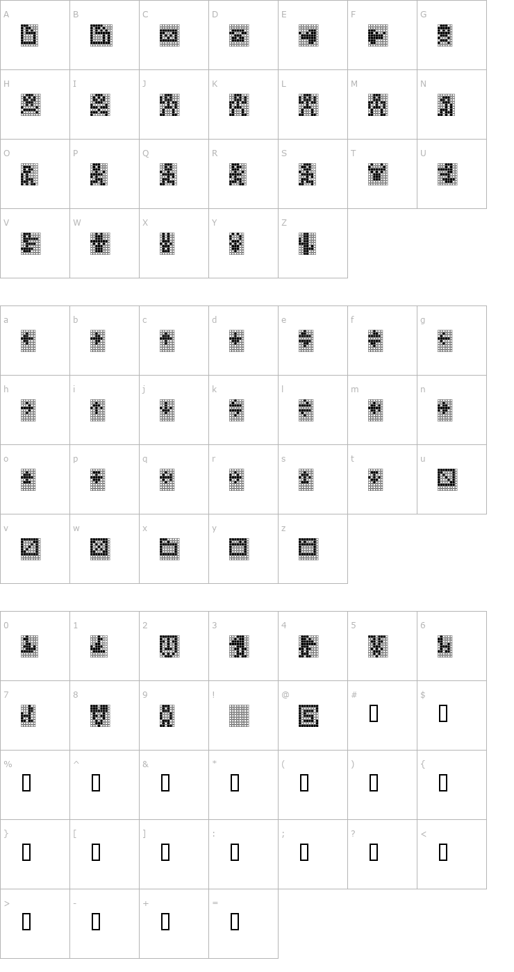 Character Map TPF Display Symbol Font