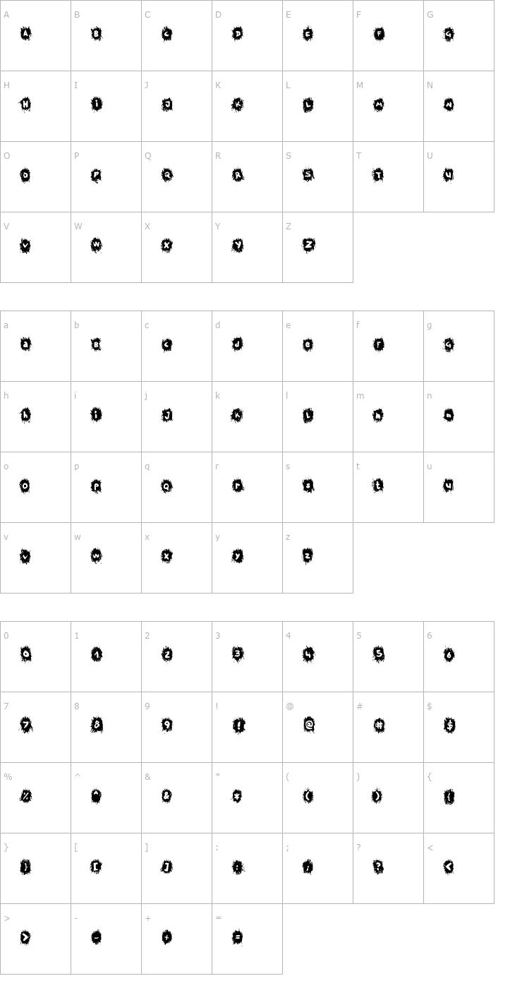 Character Map TPF Krikkel Krakkel Font