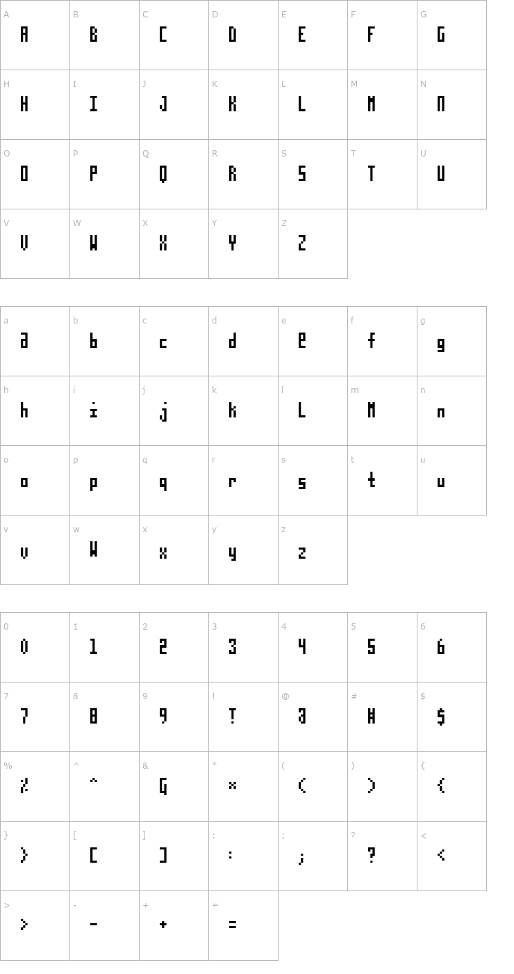 Character Map TPF Ploxx Font