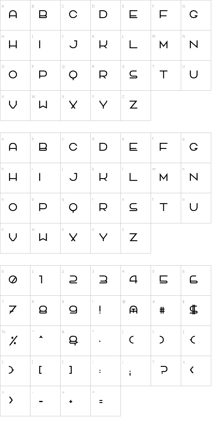 Character Map TPF Quackery Font