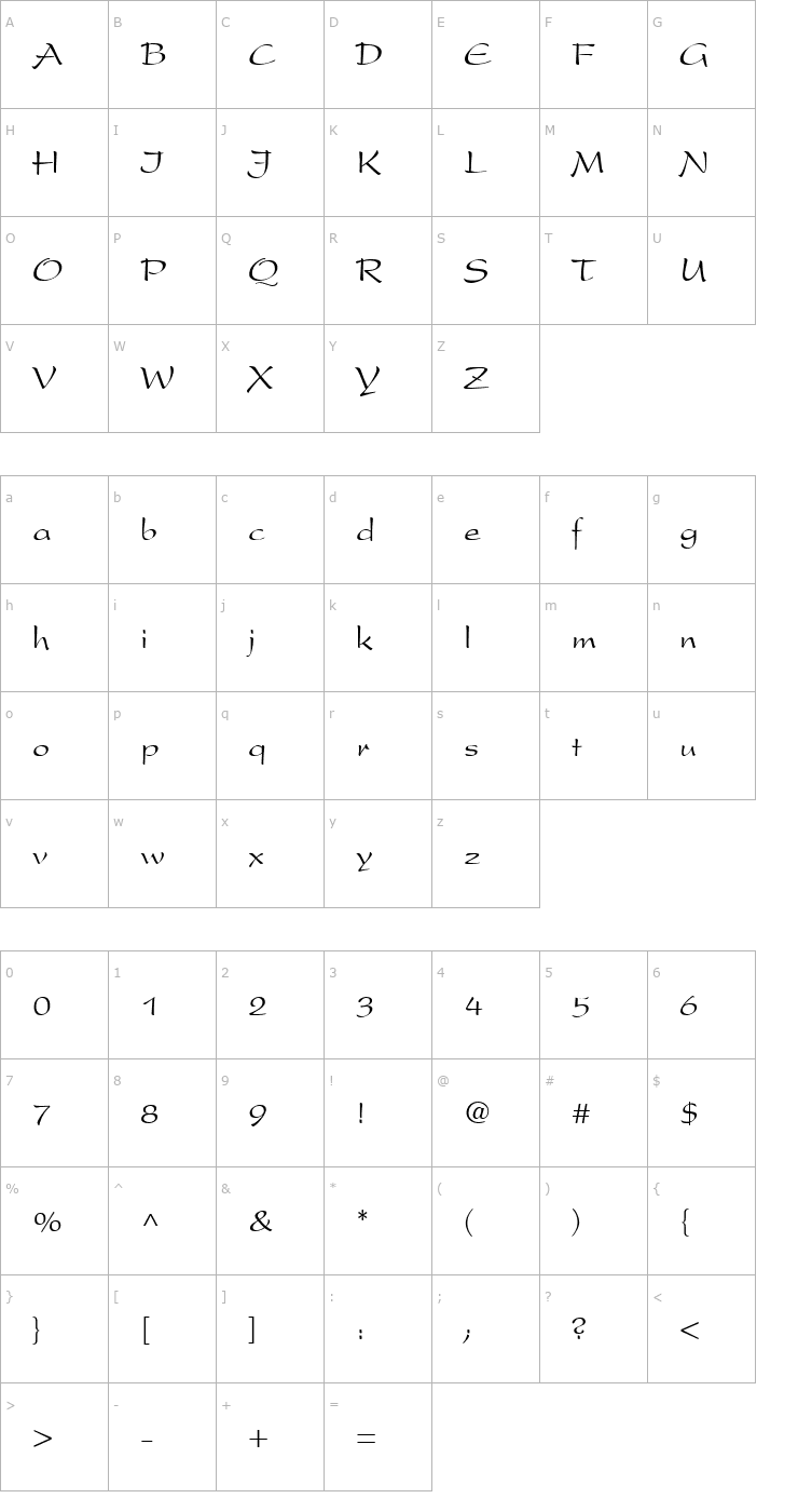 Character Map TR President Font