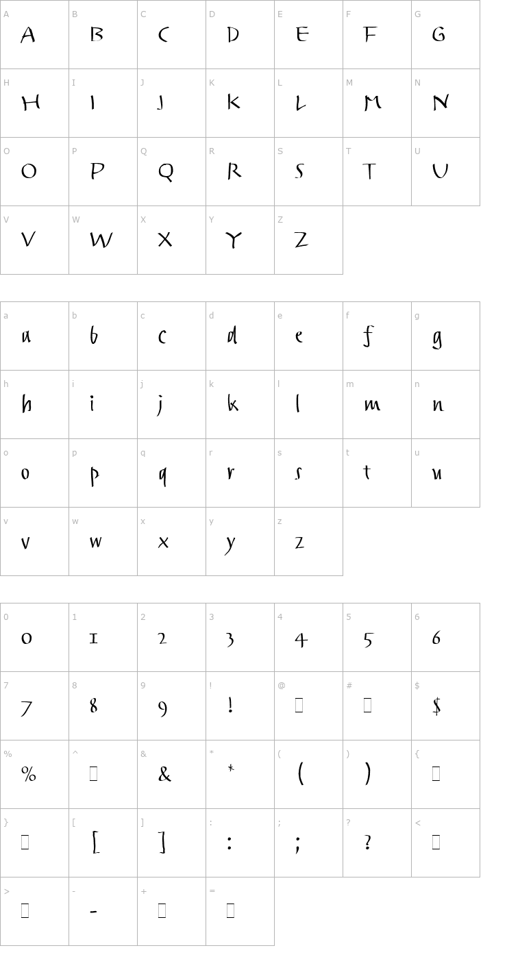 Character Map Trackpad Plain Font