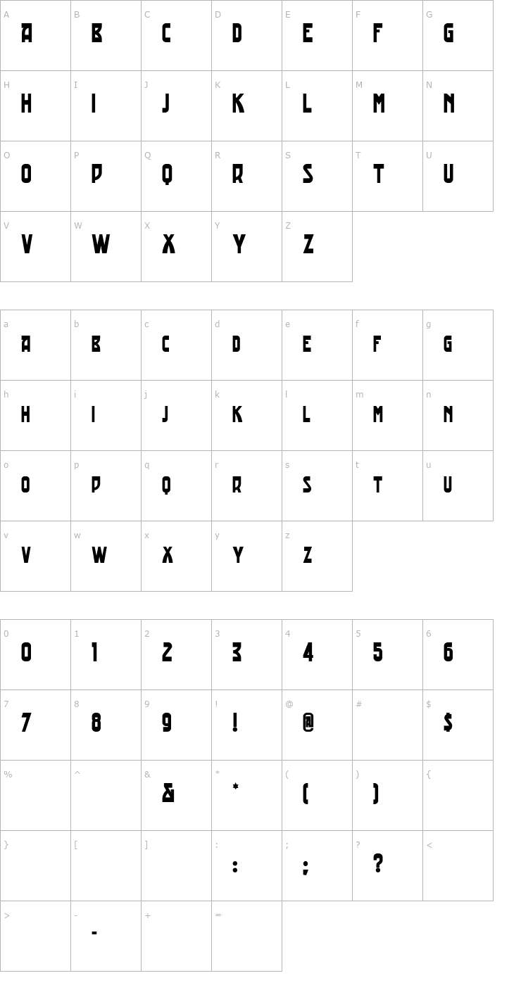 Character Map TradingPostNF Font