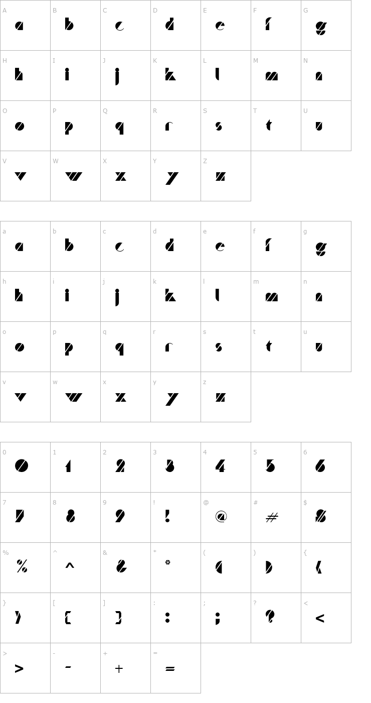 Character Map Trafalgar Font