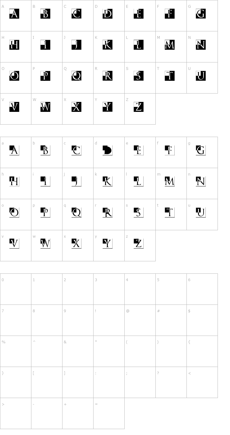 Character Map TrajanusBricksXtra Font