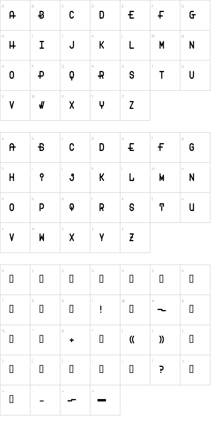 Character Map Transam Font