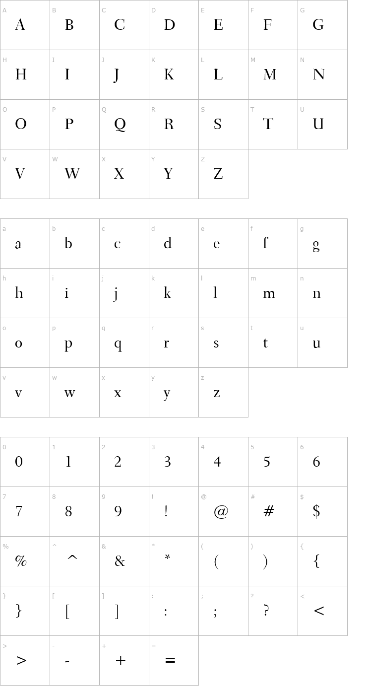 Character Map Transit Normal Font