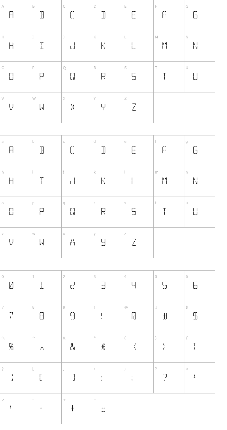 Character Map Transponder AOE Font