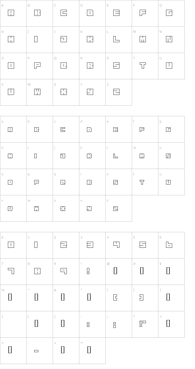Character Map Transuranium Font
