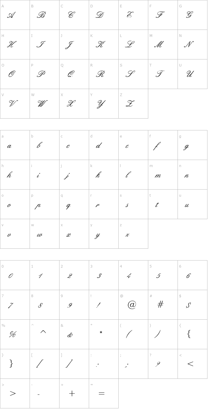 Character Map Trapped 1 Font