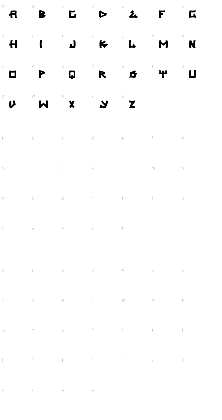 Character Map trasher 2 Font